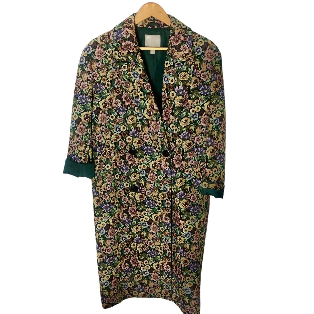 ASOS, Double-Breasted Coat, Tapestry, Floral print, Women's Size 0